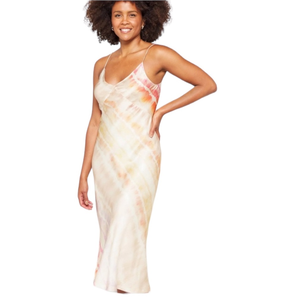 ALLSAINTS All Saints MELODY MAREA SILK BLEND Watercolor MIDI Dress New 8